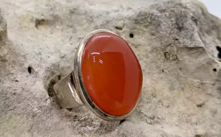 Carnelian stone ring