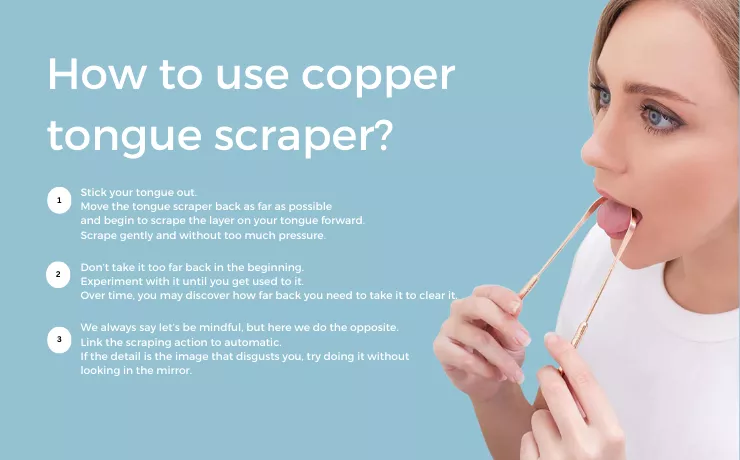 How to use copper tongue scraper?